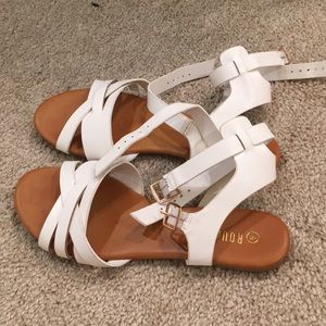 White strappy sandals